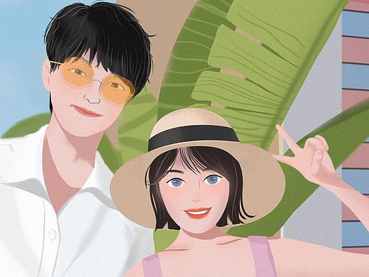 插画练习 我和他