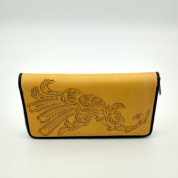 皮雕刀线图案钱包