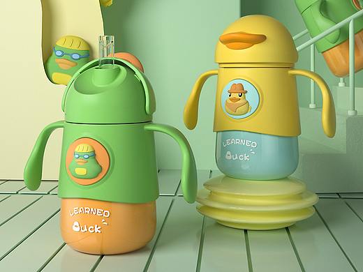 | 三维视觉设计 | 儿童饮水杯母婴产品儿童保温杯C4D