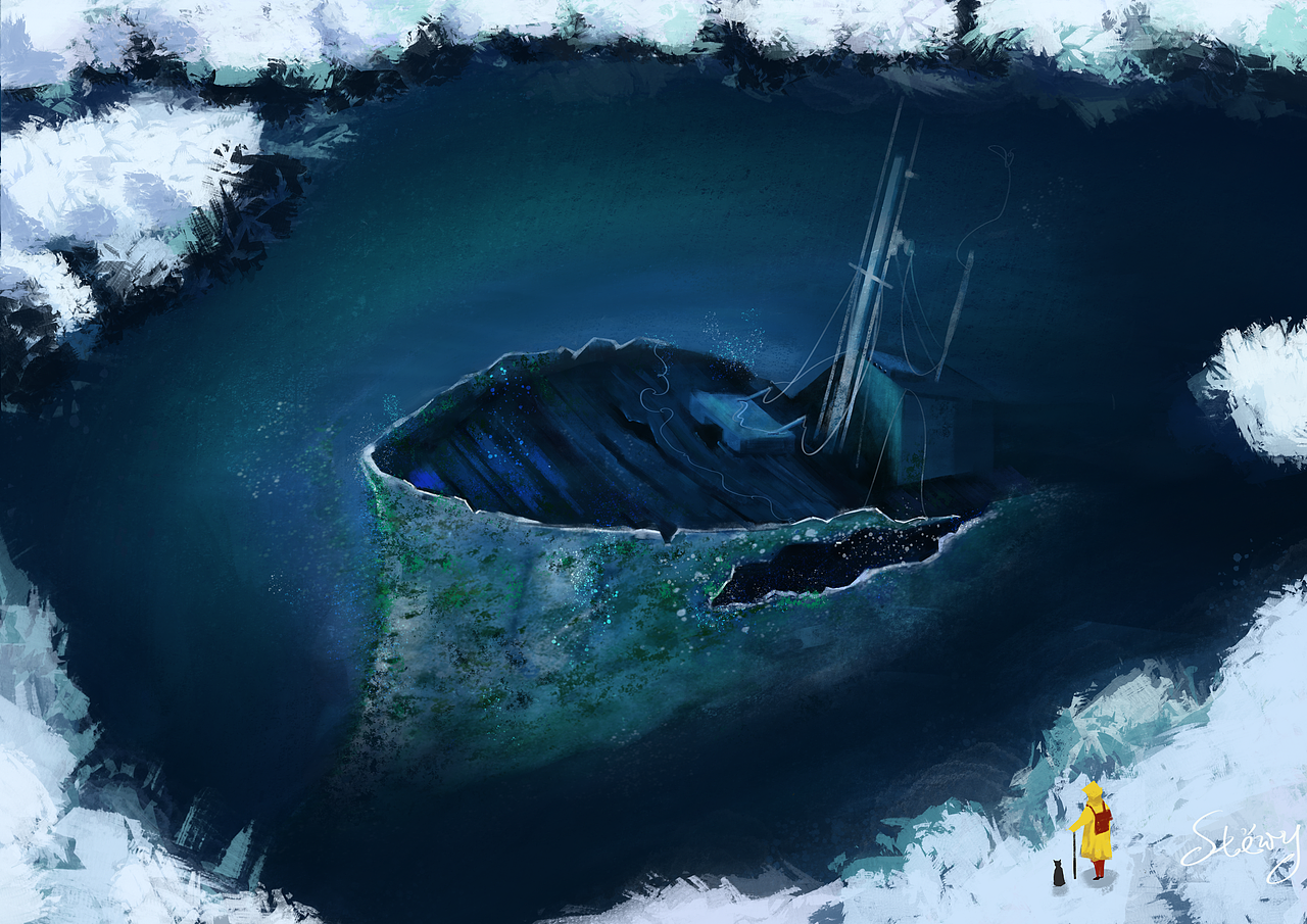 沉船|插画|游戏原画|stewy_原创作品-站酷zcool
