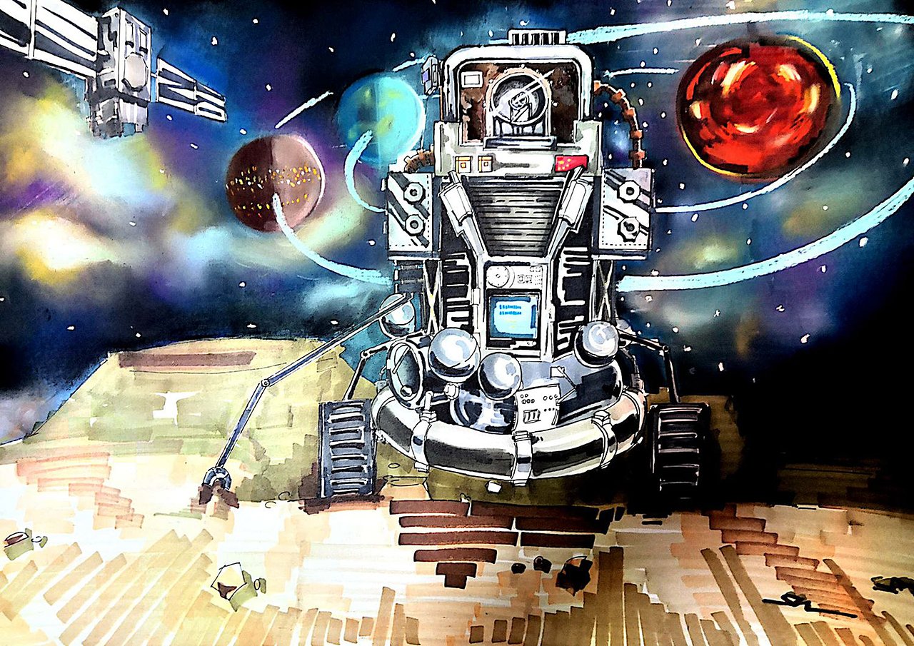 星际遨游(航天主题手绘作品)