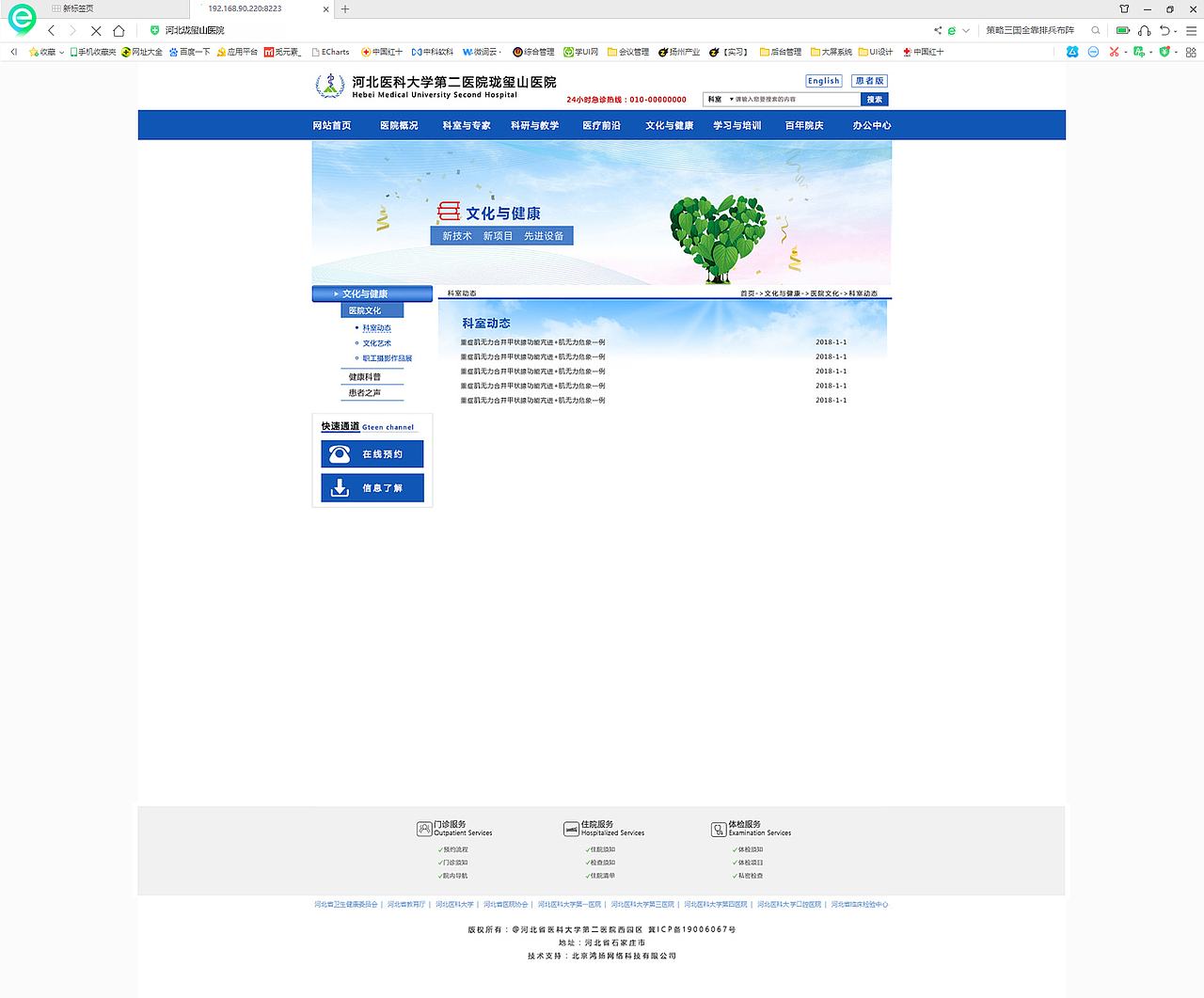 珑玺山医院网站设计