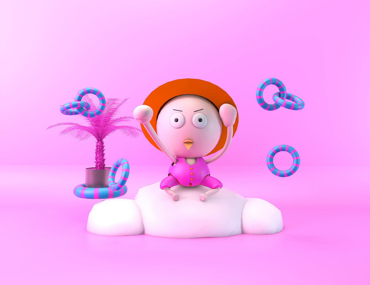 卡通玩偶模型|三维|人物/生物|玛尼玛尼哄kuko - 原创作品 - 站酷