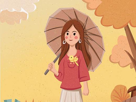 打伞女孩（个人主页-ZNTE0OTY3NDg=） - 商业插画 - 站酷设计师随想之道原创素材 - 站酷ZCOOL