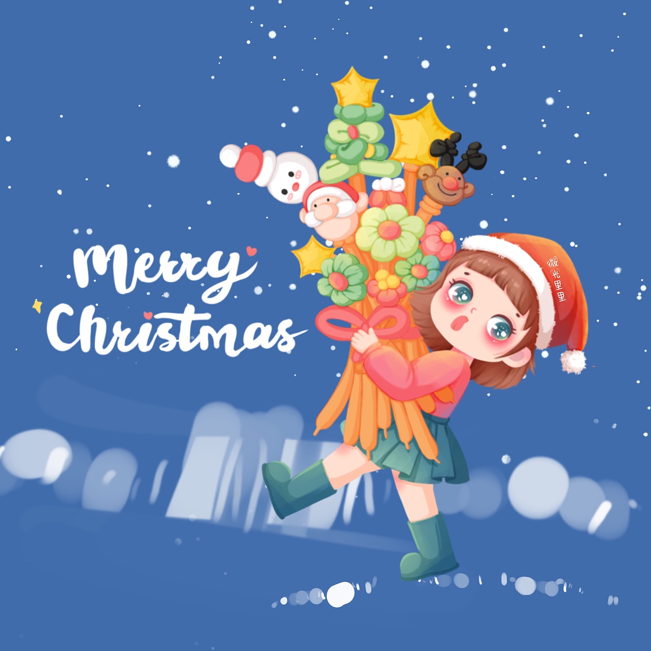 【儿童插画】圣诞气球花（图ZMzIyMTg0ODQw） - 儿童插画 - 站酷设计师微光里里原创素材 - 站酷ZCOOL