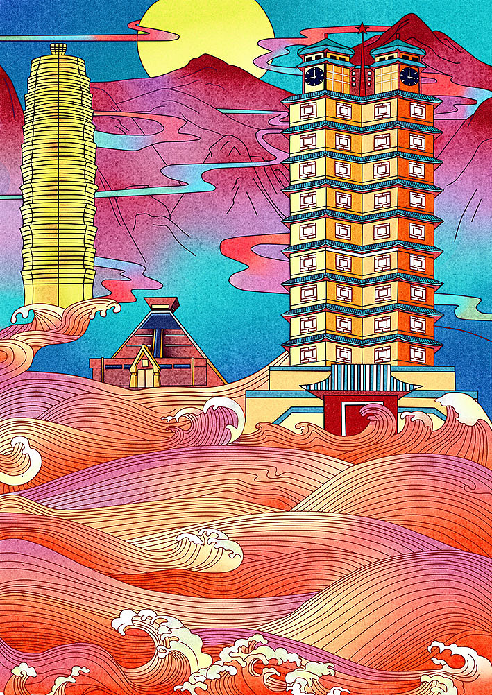 城市形象原创插画-华美中原（图ZMjUzMjE5NTQw） - 商业插画 - 站酷设计师Lucky_kora原创素材 - 站酷ZCOOL