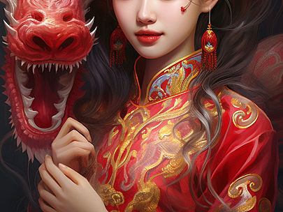 2024龙年女孩AI绘画
