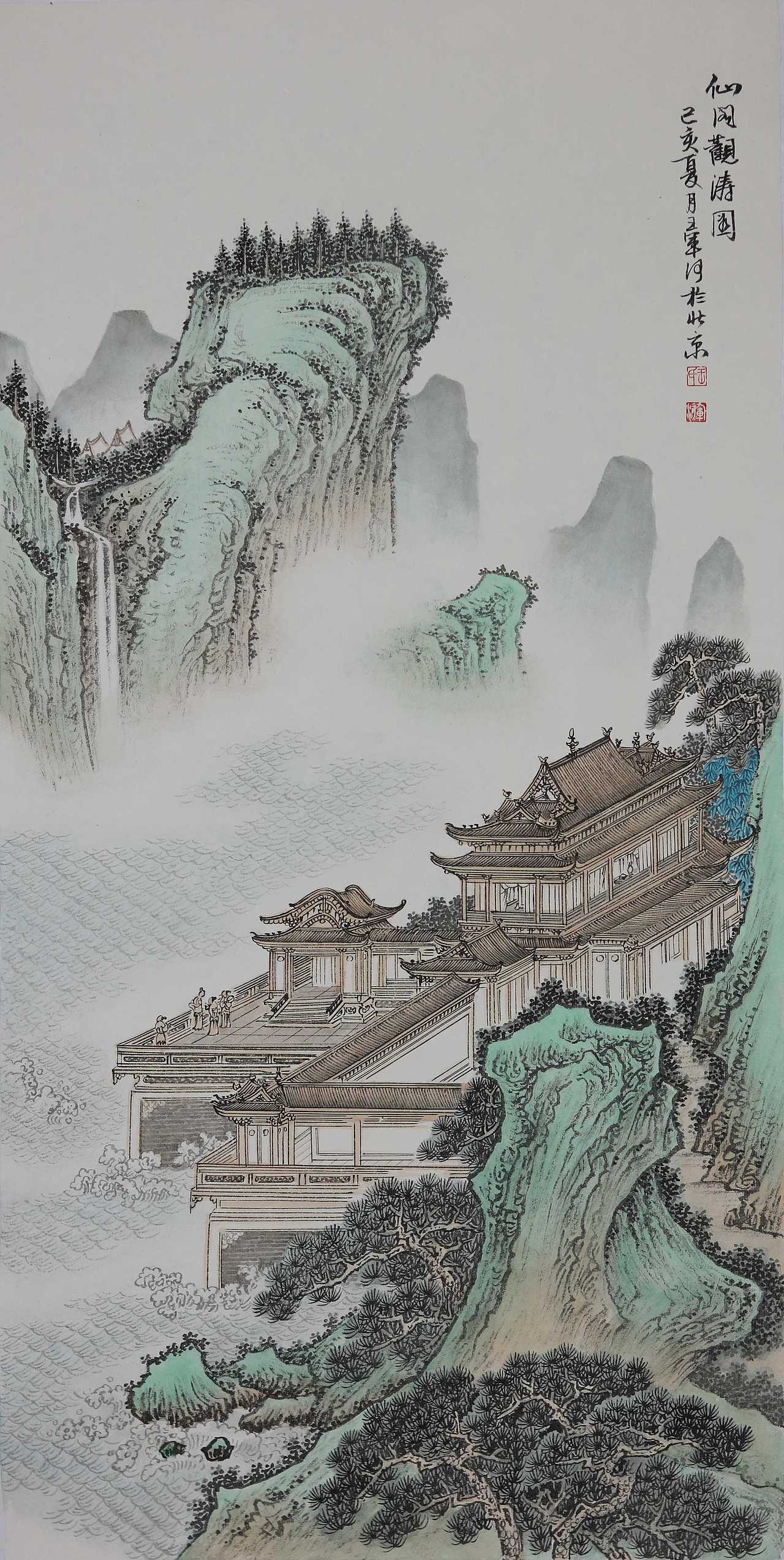 当代工笔山水名家王军河作品欣赏