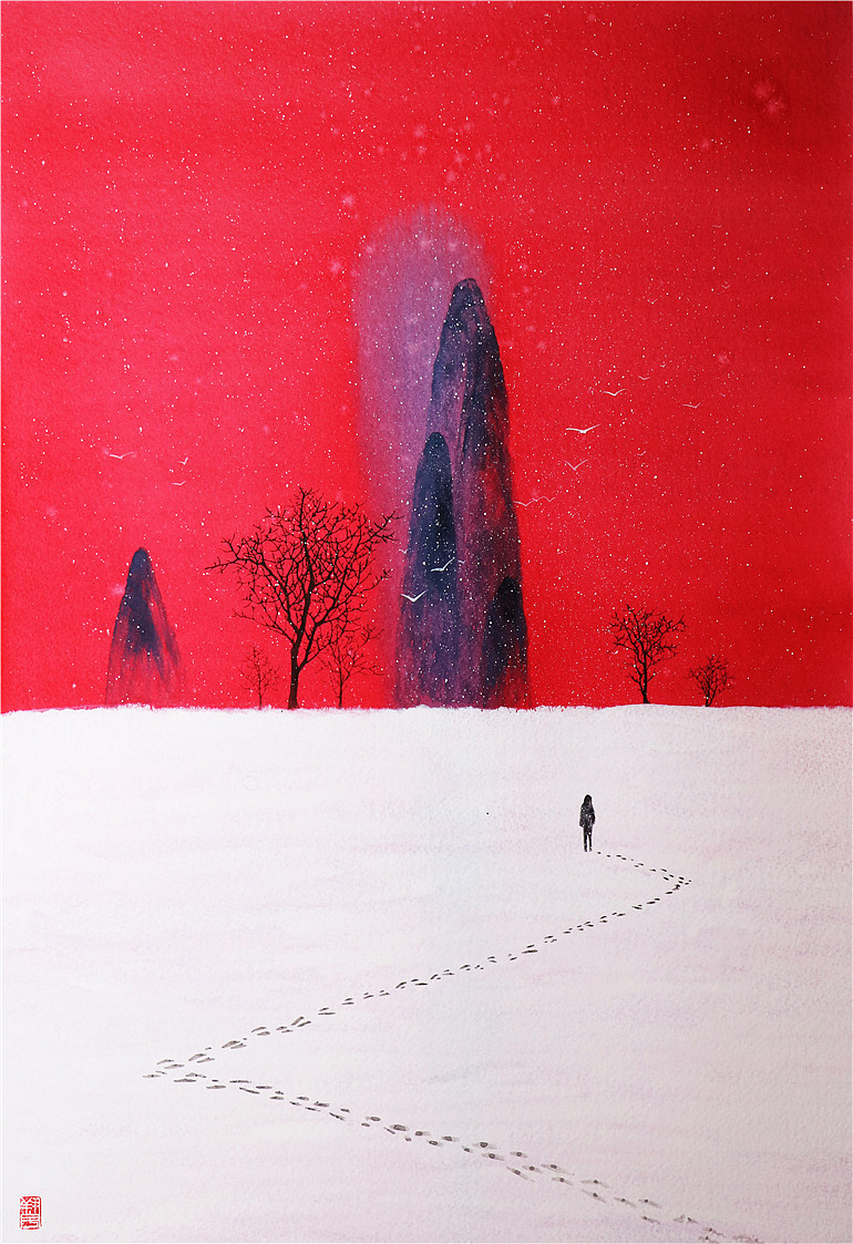 【大雪—翔魚】（图ZMTM4MDQxMjg0） - 艺术插画 - 站酷设计师翔魚原创素材 - 站酷ZCOOL