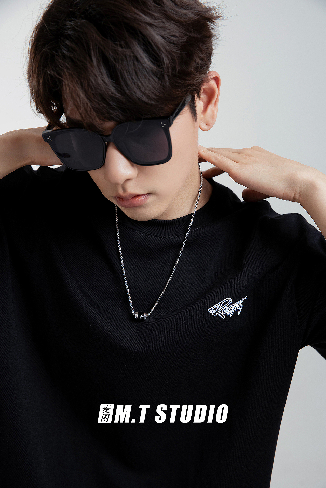 男模银饰手镯戒指饰品首饰男士项链冷酷