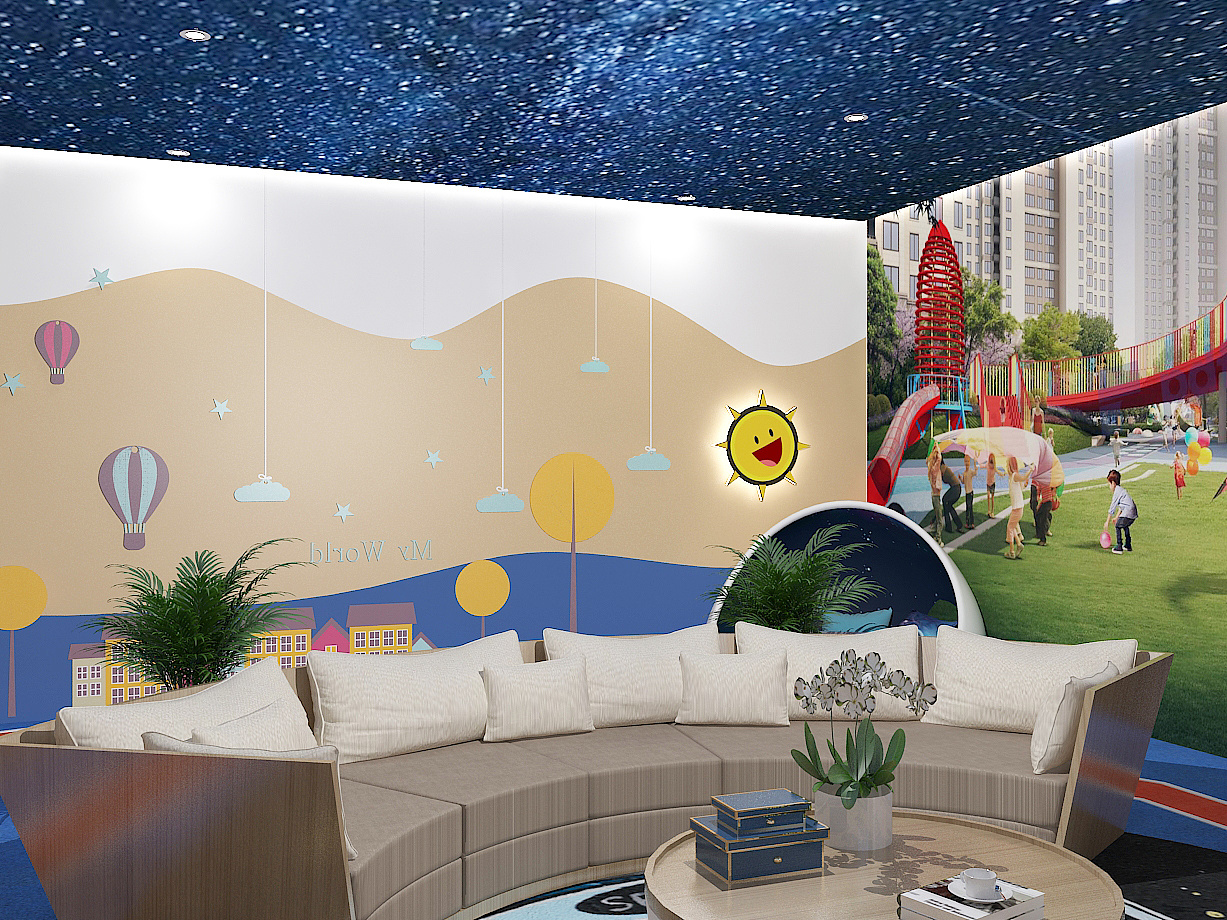 环保星空夜光儿童房墙纸3D星星月亮男女孩卧室天花板房顶发光壁纸-阿里巴巴