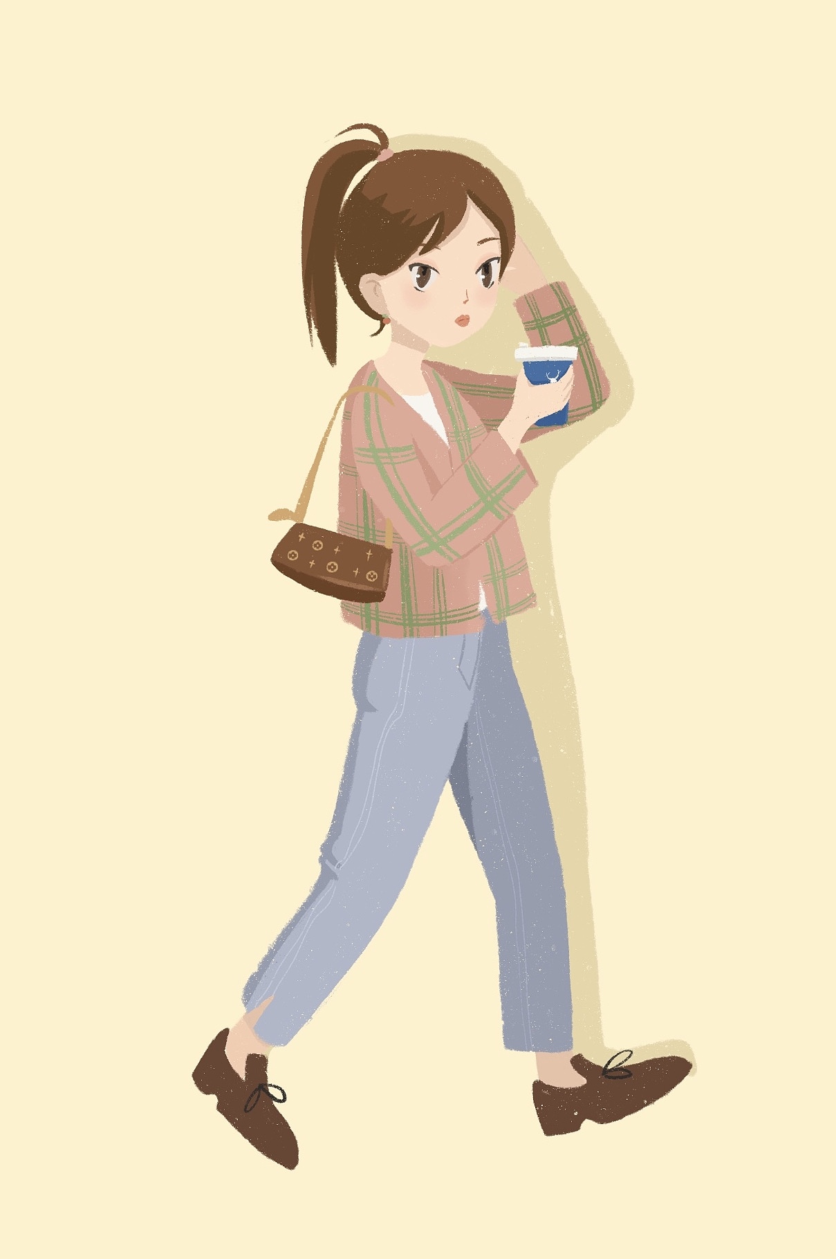 周四
温柔的短绒外套 粉色显年轻<br>好困哦喝杯咖啡吧