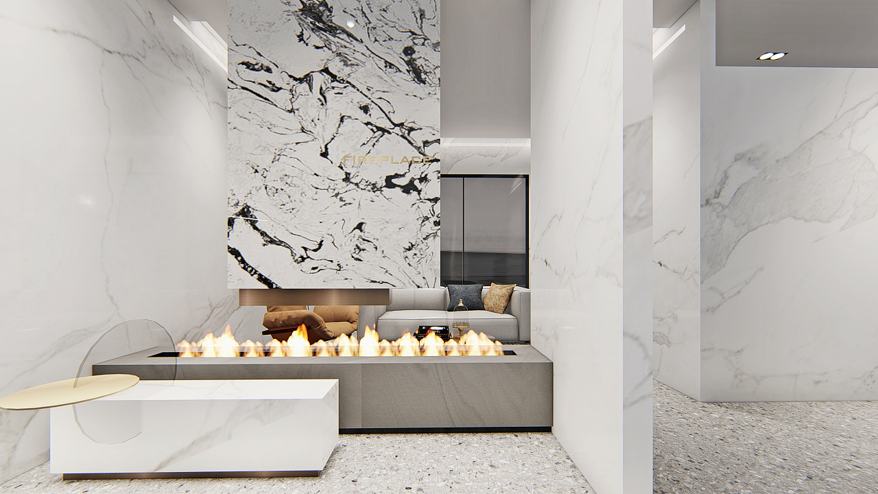 dzl design丨重庆卓越石材展厅|空间|家装设计|dzl_xll - 原创作品