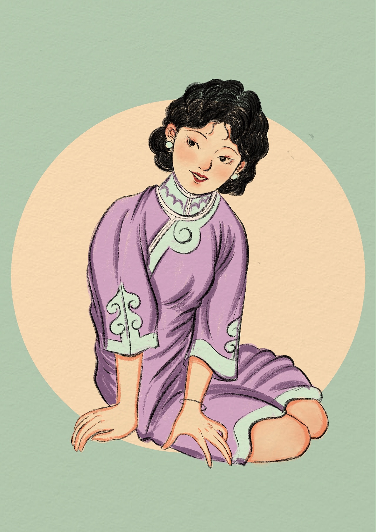 复古旗袍国潮插画集第一弹