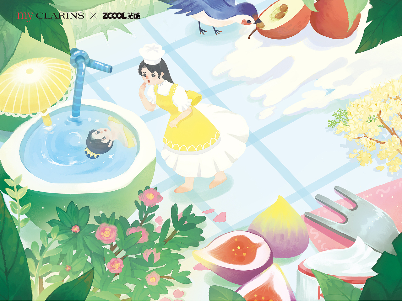 #my CLARINS 寻找天然好食肌#发现美肌，探寻自己（图ZMjk0NzE2NzY0） - 海报 - 站酷设计师黑猫布黑原创素材 - 站酷ZCOOL