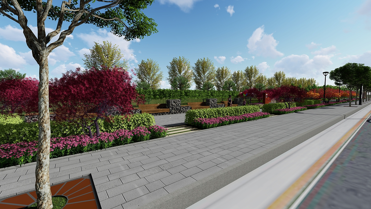 一些道路两侧绿化的效果图（图ZMTg0NjI2Njg0） - 景观设计 - 站酷设计师蒋荣荣原创素材 - 站酷ZCOOL