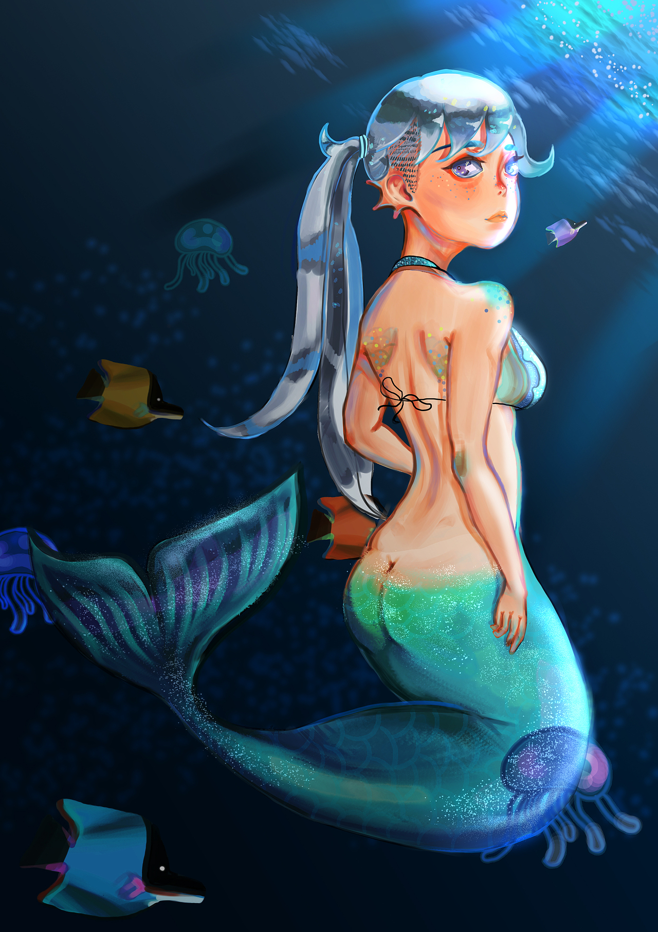 美人鱼说："我一定要到岸上去"（图ZODEyMjI4NDA=） - 商业插画 - 站酷设计师ustignoreme原创素材 - 站酷ZCOOL