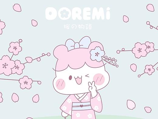 小仓鼠DOREMI樱花系列卡通壁纸