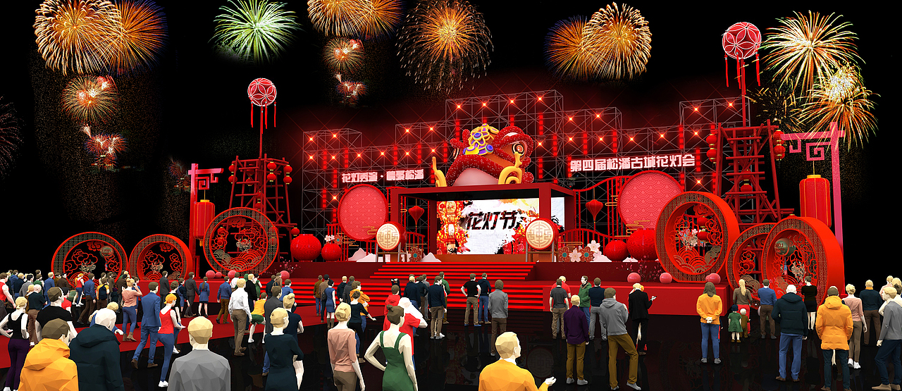 风舞台9户外舞美4common1255ip 形象国庆logo 设计海报设计插画设计壁