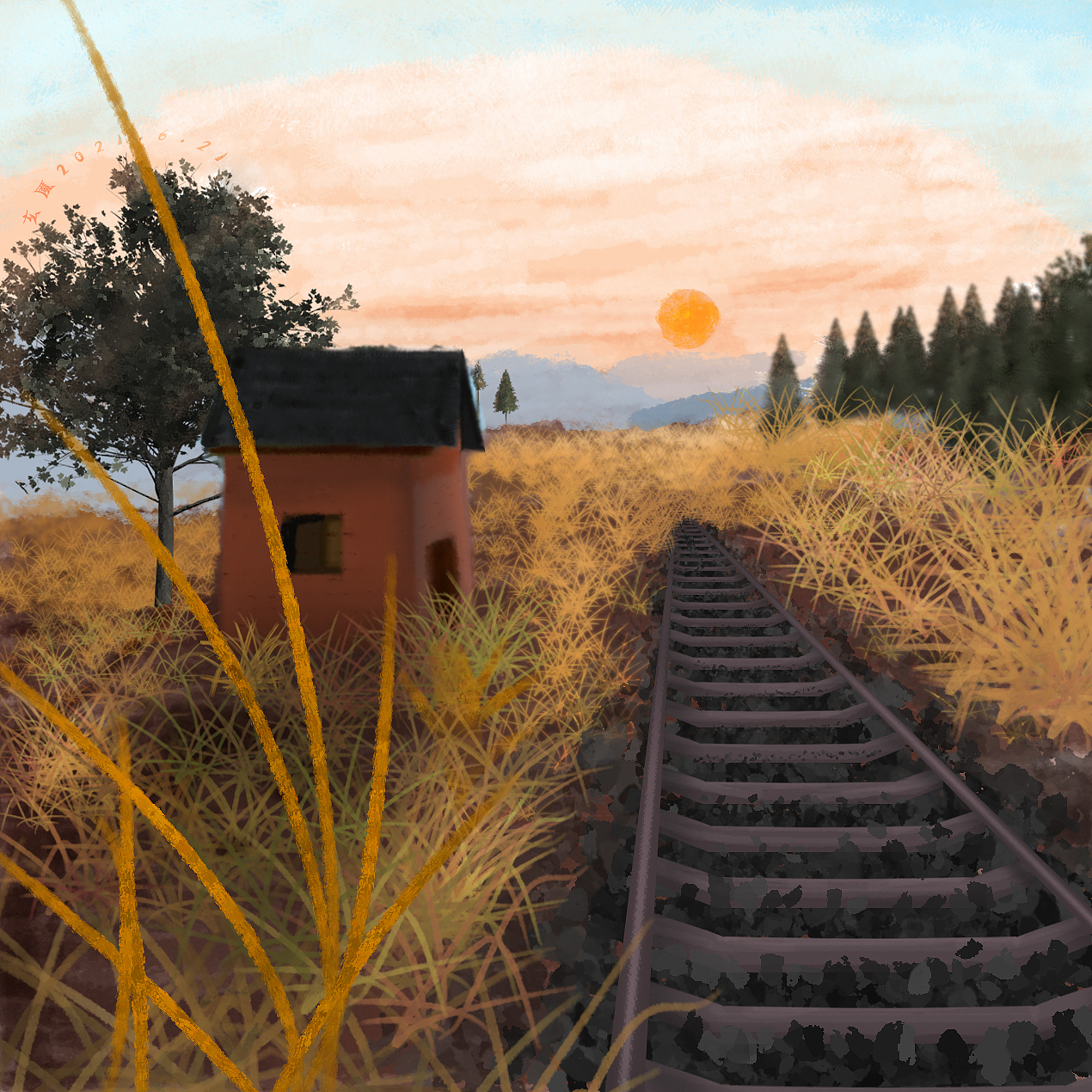 秋日黃昏（圖ZMjYwMjAzMjM2） - 創(chuàng)作習(xí)作 - 站酷設(shè)計師玄魘原創(chuàng)素材 - 站酷ZCOOL