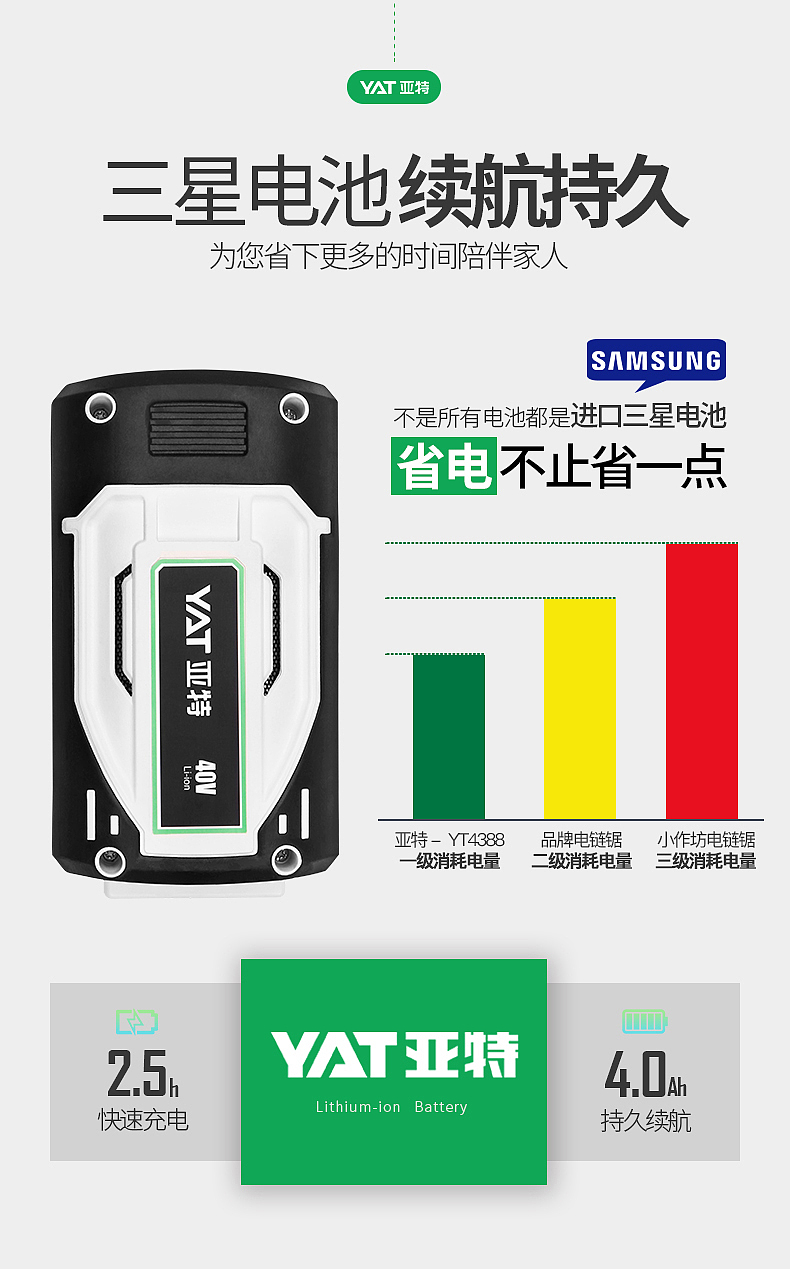 YAT亚特锂电充电式割草机