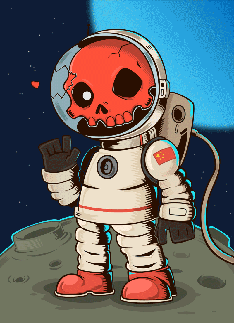 太空骷髅（图ZMzYxNjcyMTY=） - 新锐潮流插画 - 站酷设计师天朝酱油原创素材 - 站酷ZCOOL