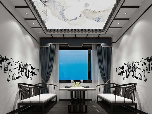 徽派餐厅效果图