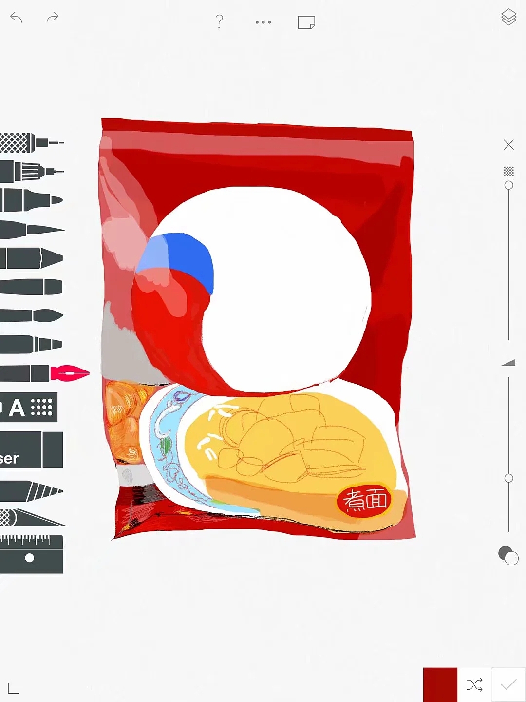 ipad板绘-辛拉面（临摹）（图ZMjAyNzA0MTQ0） - 创作习作 - 站酷设计师秦姑娘原创素材 - 站酷ZCOOL