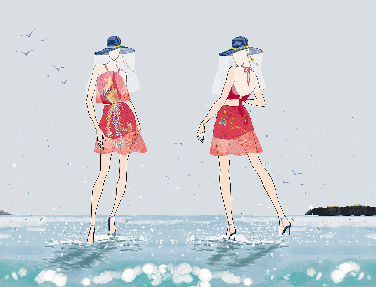 泳装的整体设计灵感来源于中华民族古代女人的内衣—肚兜!