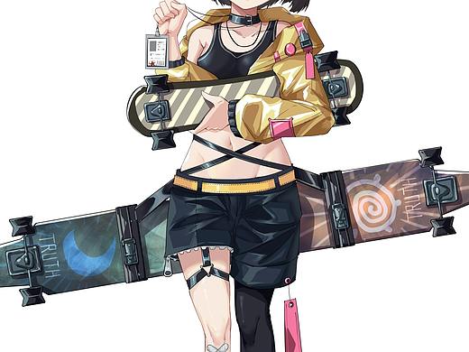 滑板少女（個(gè)人主頁(yè)-ZNTQwNjYwNDA=） - 創(chuàng)作習(xí)作 - 站酷設(shè)計(jì)師NANASE_YOUNG原創(chuàng)素材 - 站酷ZCOOL