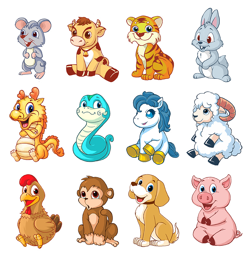 十二生肖卡通设计
