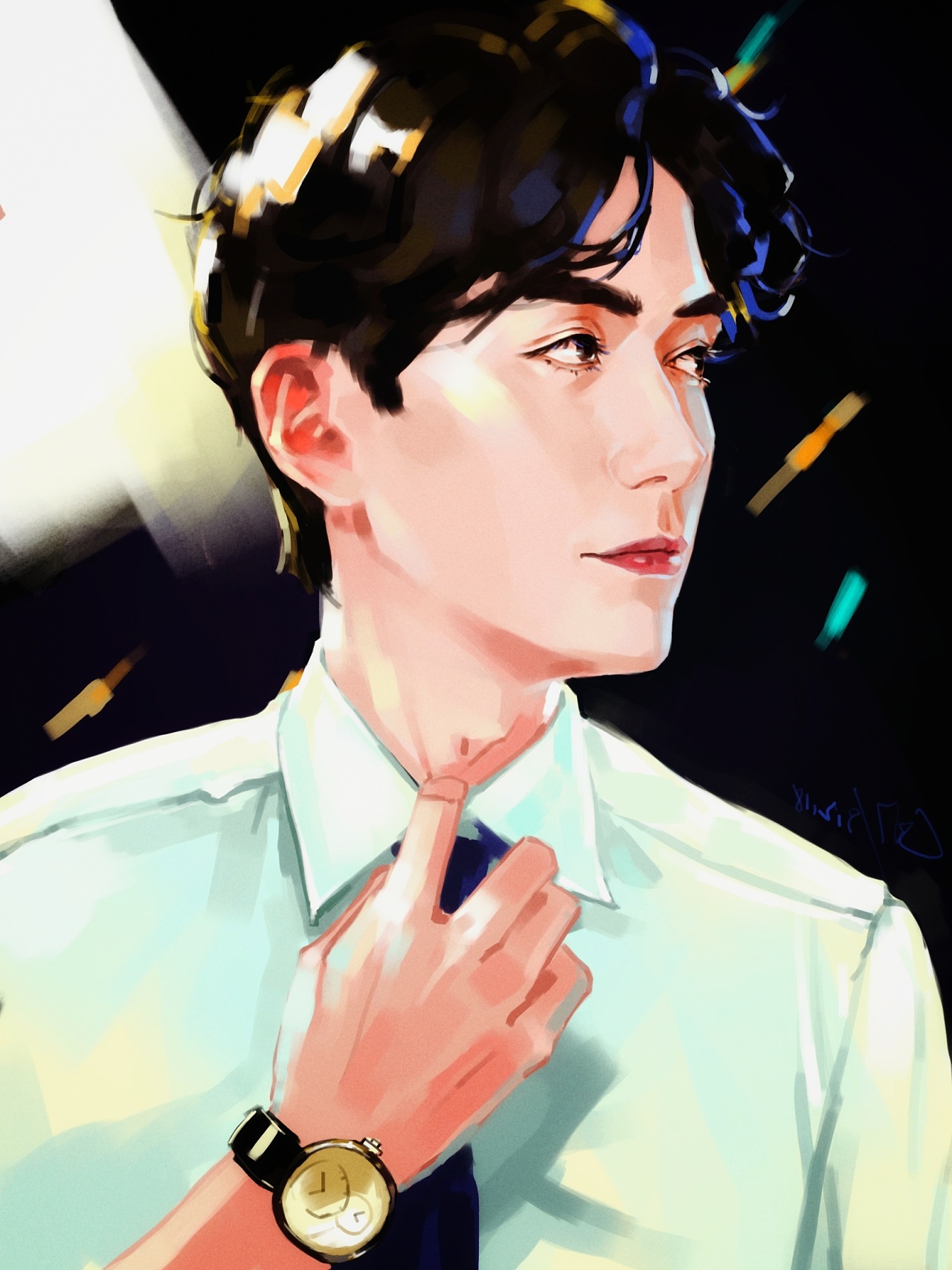 最近画的朱一龙角色肖像