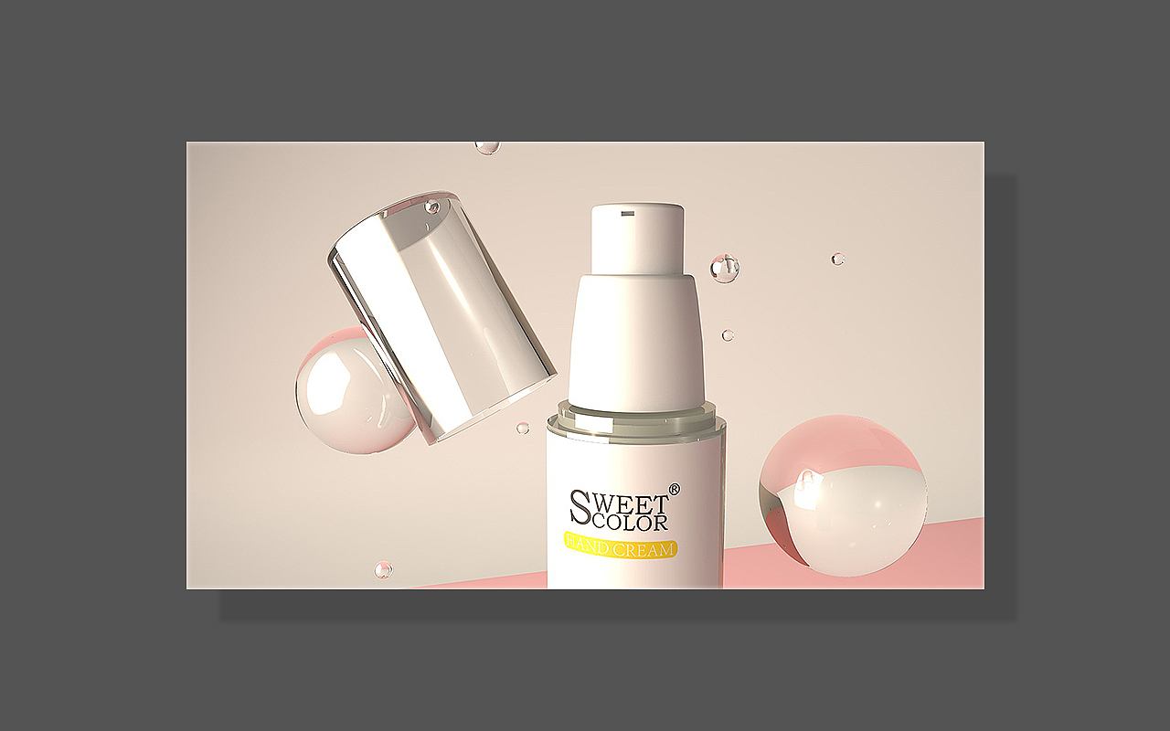 化妆品产品设计护手霜包装设计场景效果图