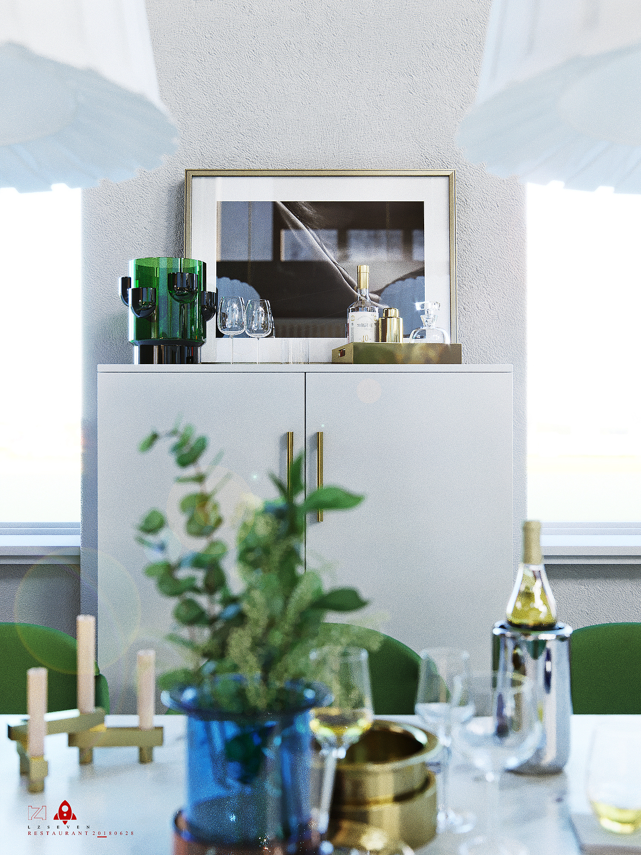 关于一个以绿色为主题的餐厅设计