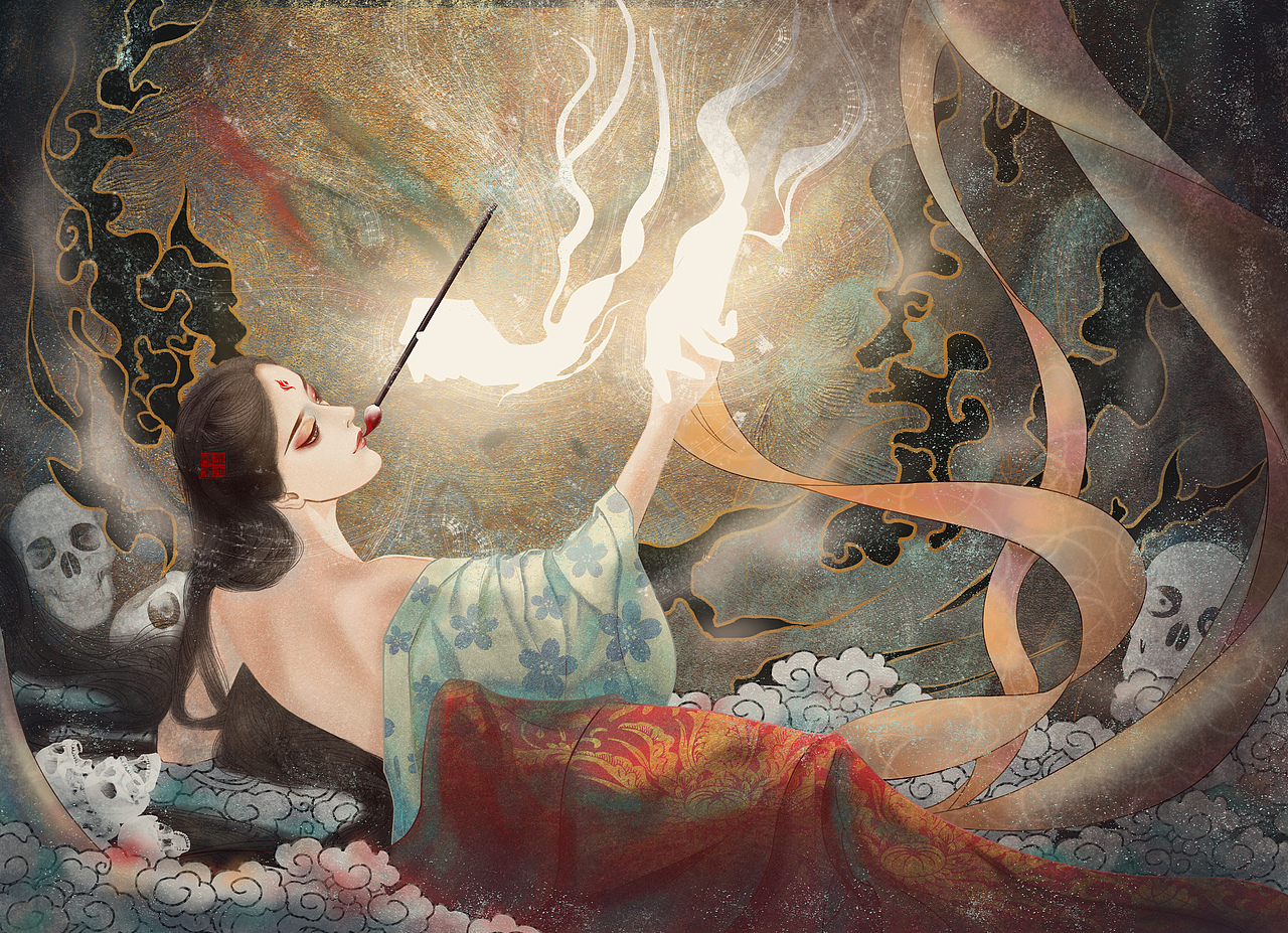 古风板绘-画皮（图ZMjEyODkxMzMy） - 艺术插画 - 站酷设计师大门不出二门不迈原创素材 - 站酷ZCOOL