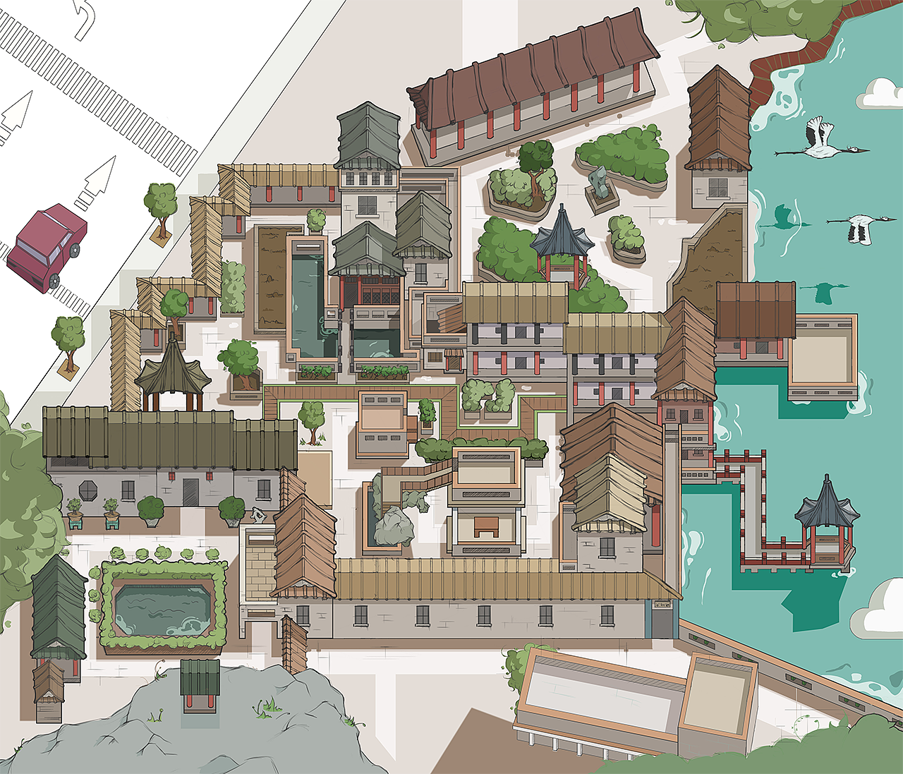 博物馆手绘地图