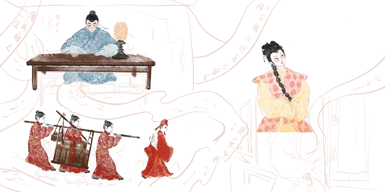 梁山伯与祝英台#国风插画3绘本3西安木丁插画