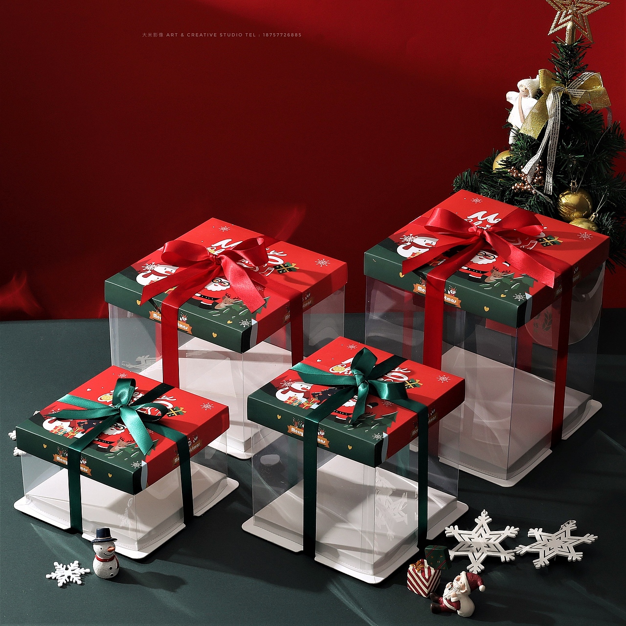 圣诞🎄系列产品透明蛋糕盒礼盒包装拍摄（图ZMjc5NTk4NjE2） - 产品摄影 - 站酷设计师大米影像原创素材 - 站酷ZCOOL