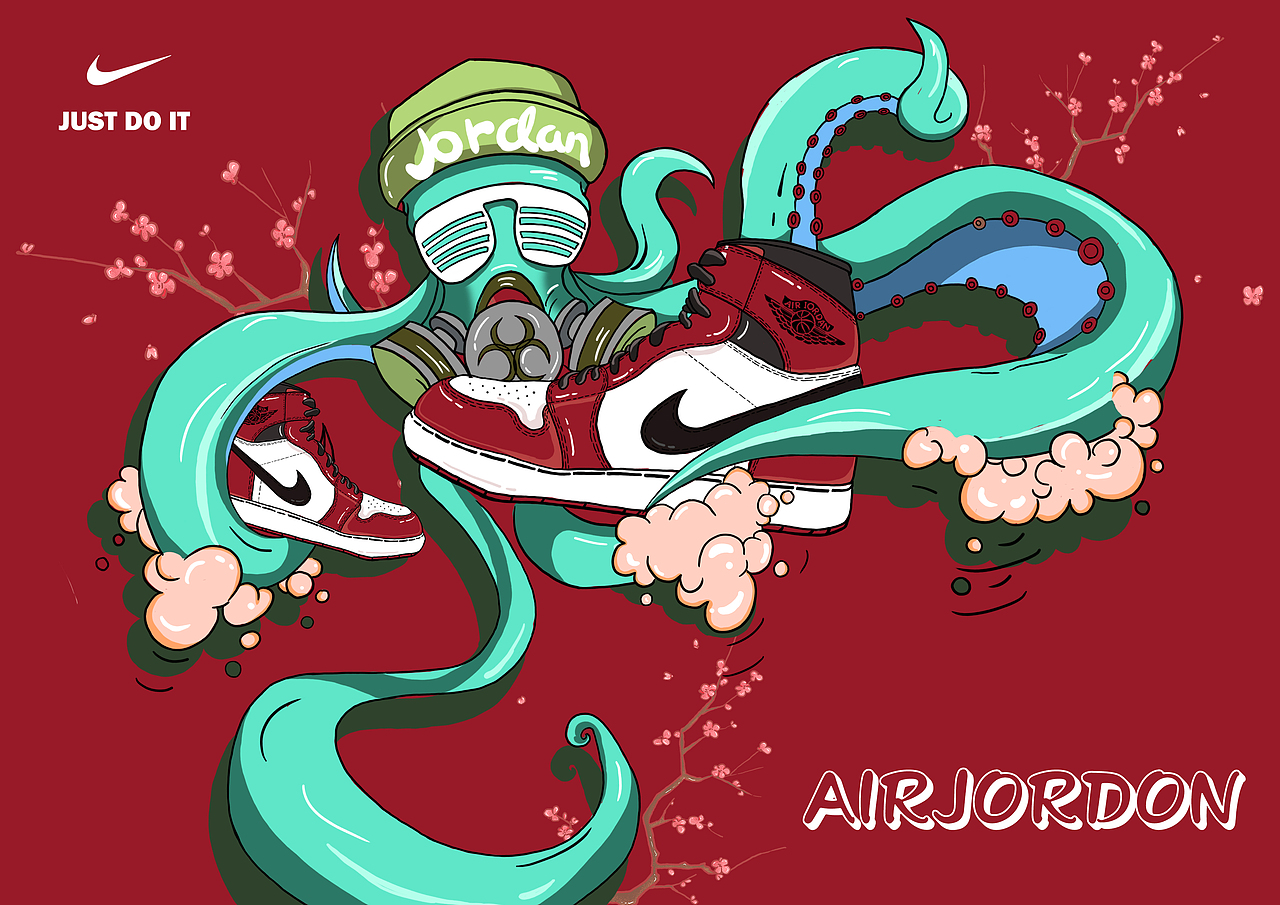 NIKE插畫（圖ZMTY4NTQyMTAw） - 新銳潮流插畫 - 站酷設(shè)計(jì)師橘佑琴原創(chuàng)素材 - 站酷ZCOOL