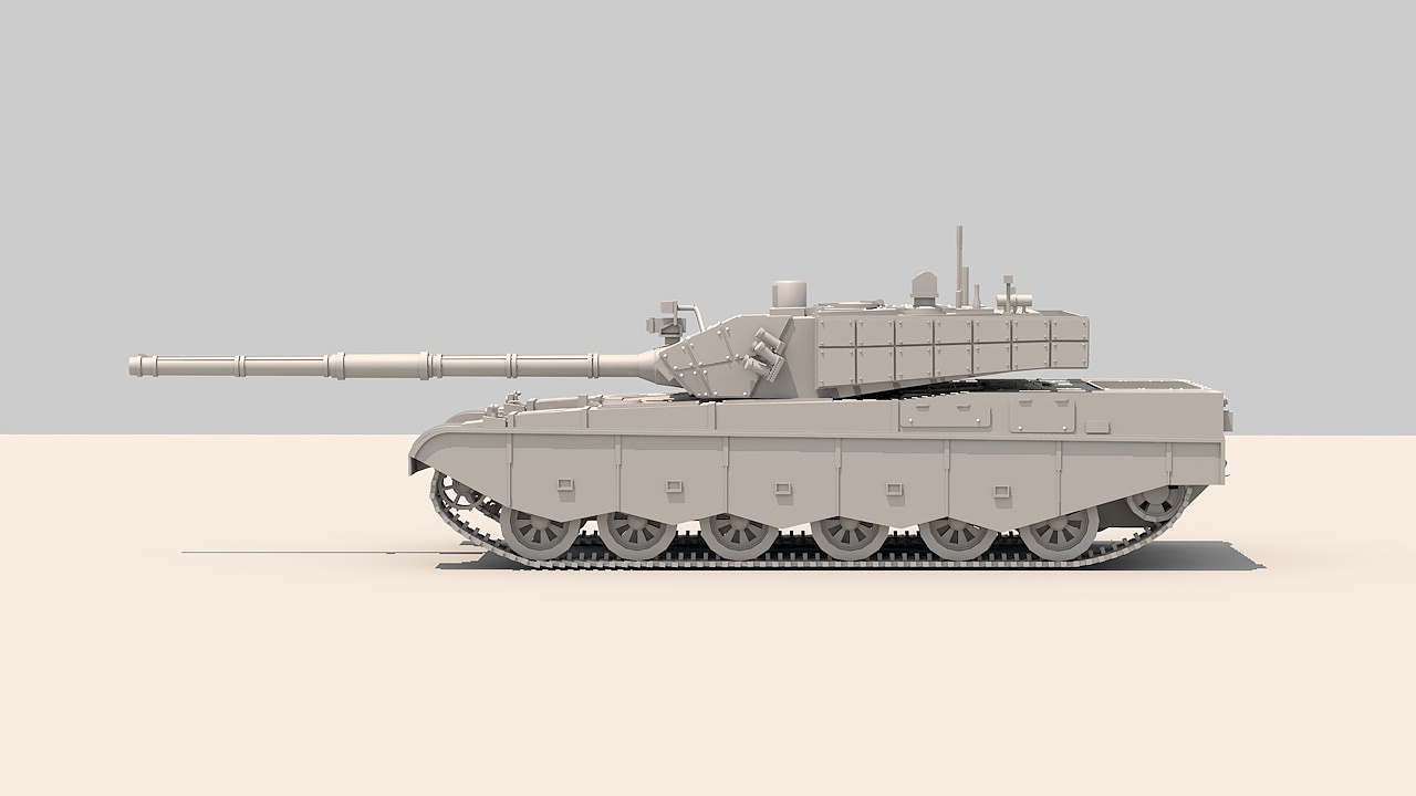 白模,中国99A主战坦克。