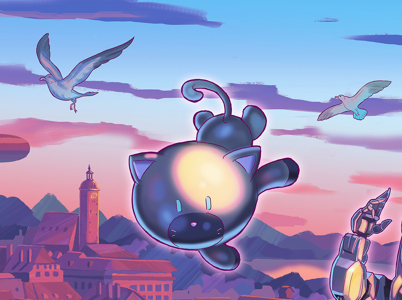 机器人“熊霸”对应琪琪的黑猫“吉吉”