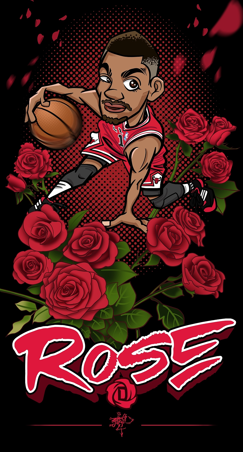 Derrick Rose（图ZMjgyMzY3MjYw） - 新锐潮流插画 - 站酷设计师张佳藝丨搏藍天原创素材 - 站酷ZCOOL