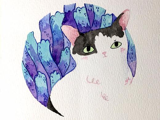 水彩插画明信片