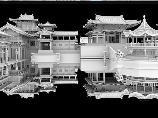 古建筑场景白摸渲染