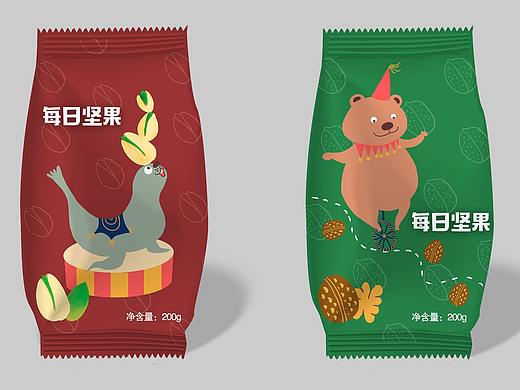 坚果包装插画原创作品