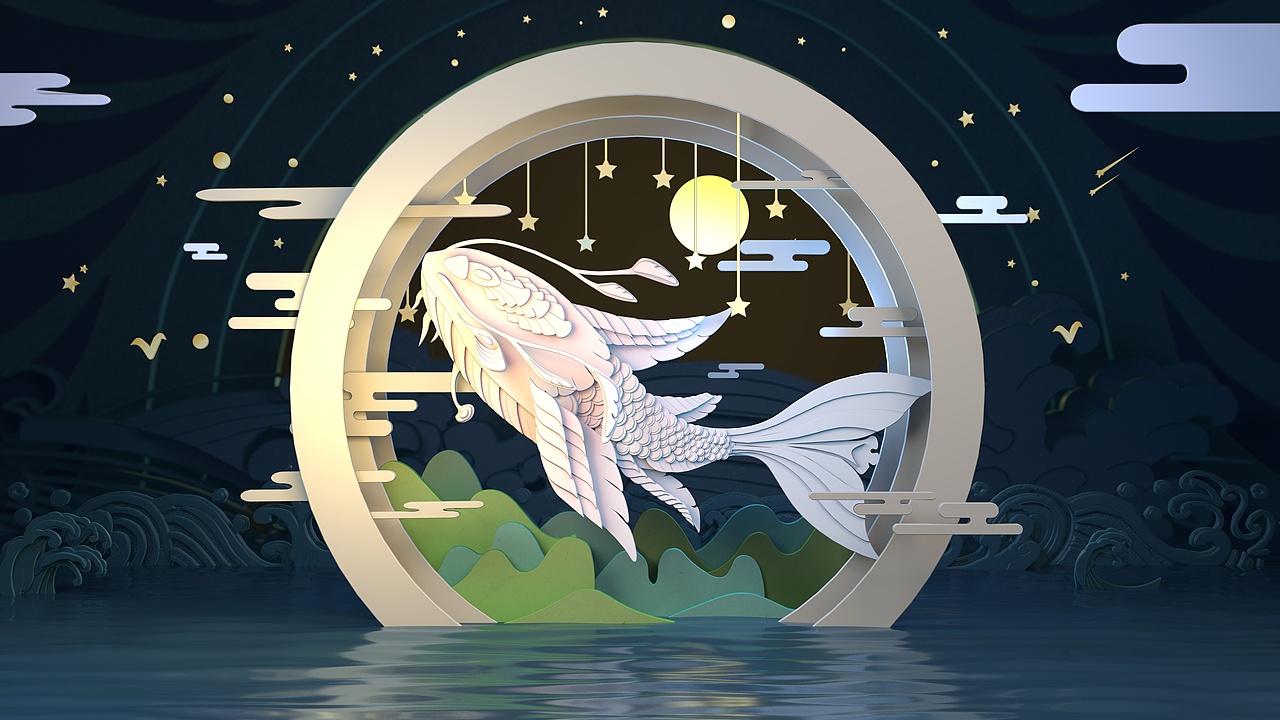 C4D和Ai结合尝试创作中国风的Adobe启动界面（图ZMTIyNDI3NTI4） - 品牌 - 站酷设计师GoldenFlash原创素材 - 站酷ZCOOL