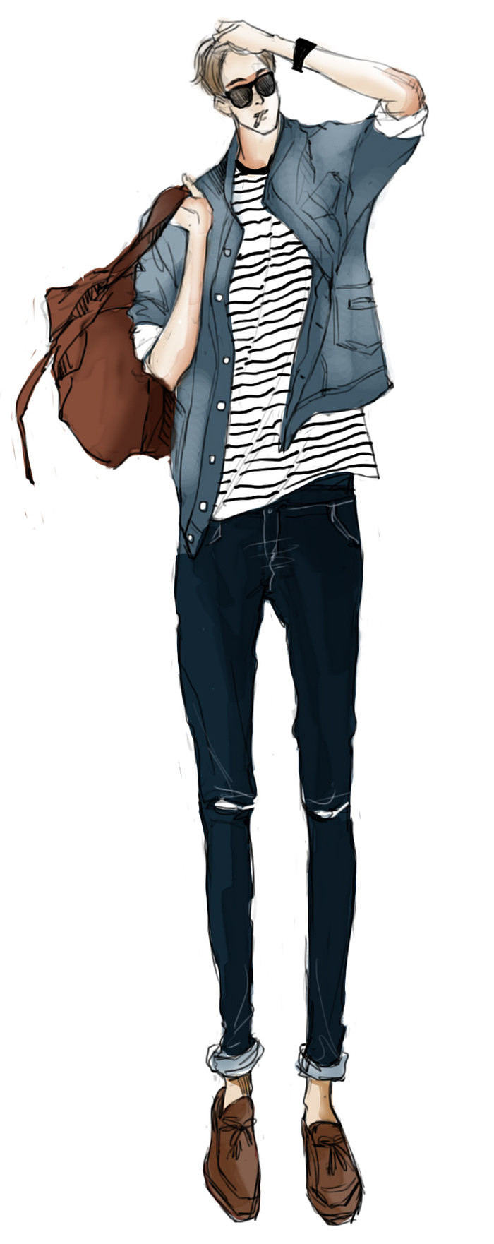 一大波长腿欧巴手绘!