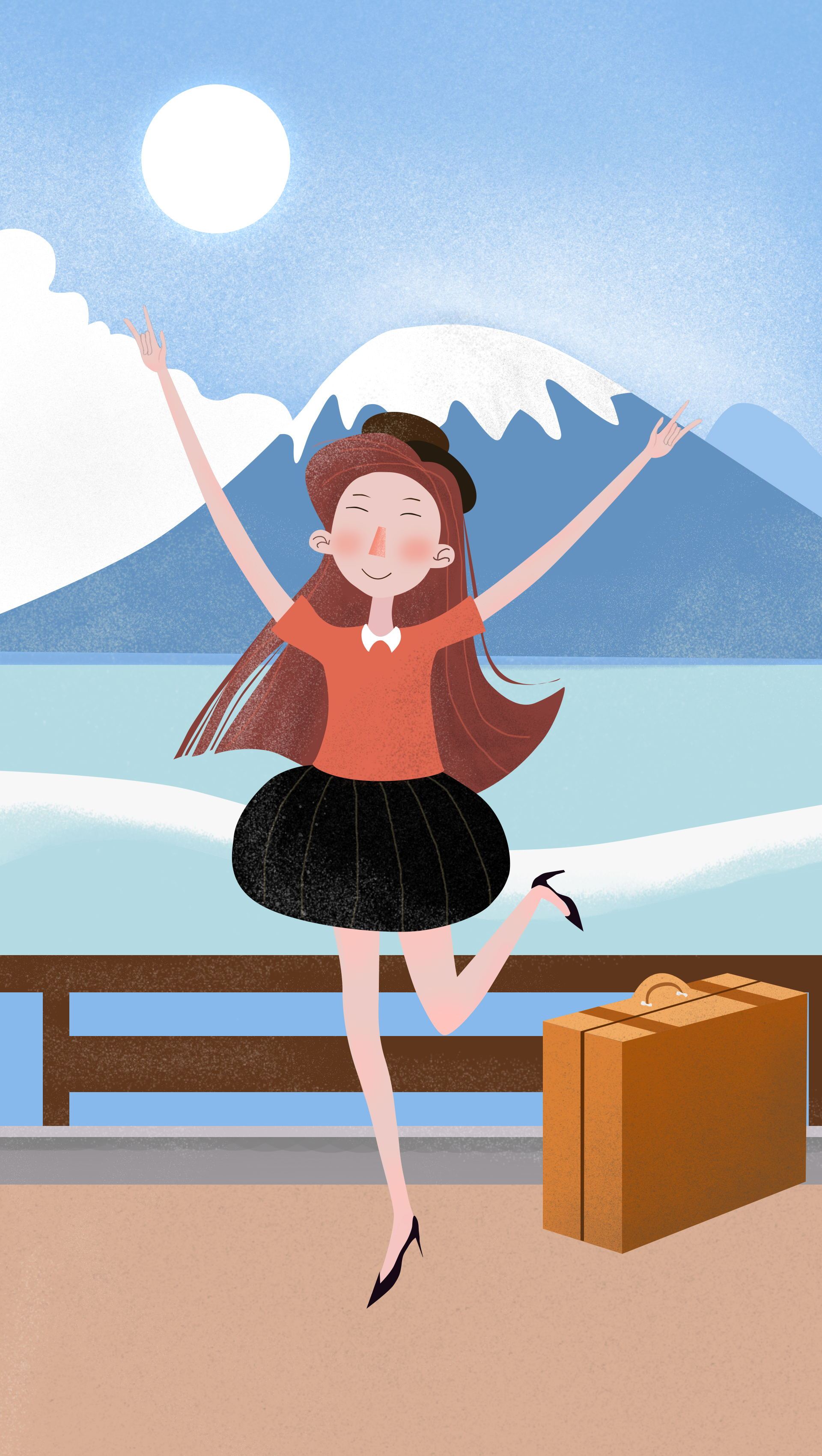 富士山下的女孩