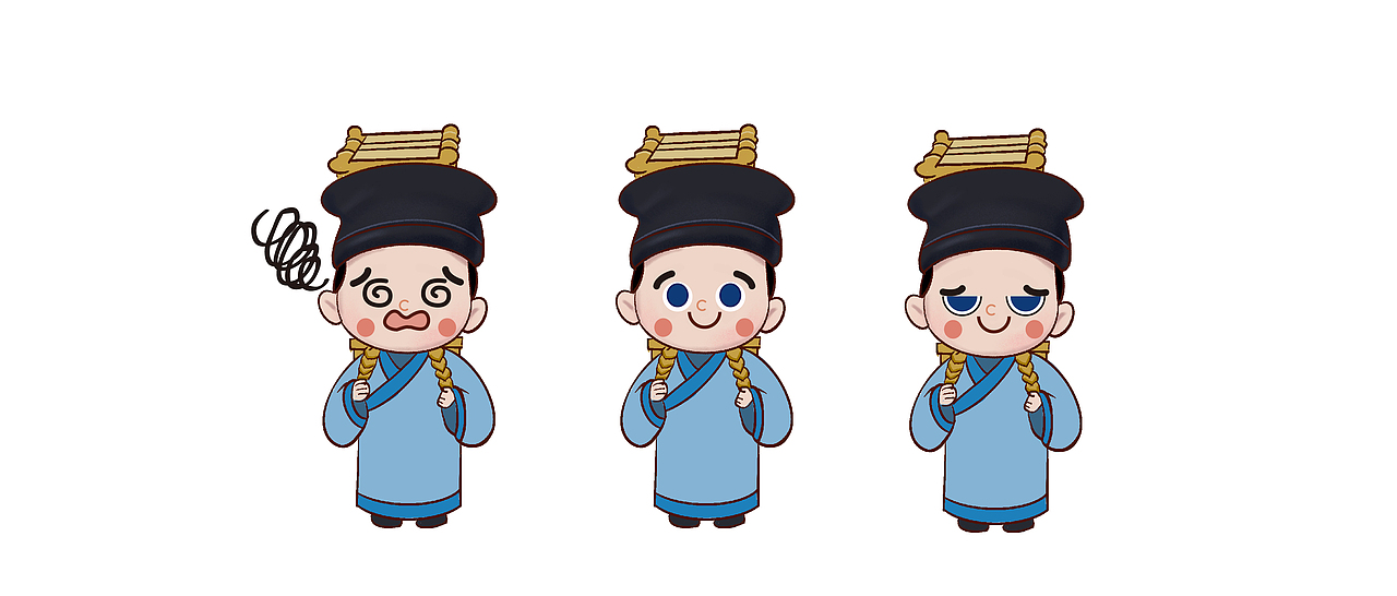 书生卡通形象练习（图ZMjI2MTA4MzQ0） - 儿童插画 - 站酷设计师口口吕口口原创素材 - 站酷ZCOOL