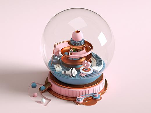 C4D 水晶球
